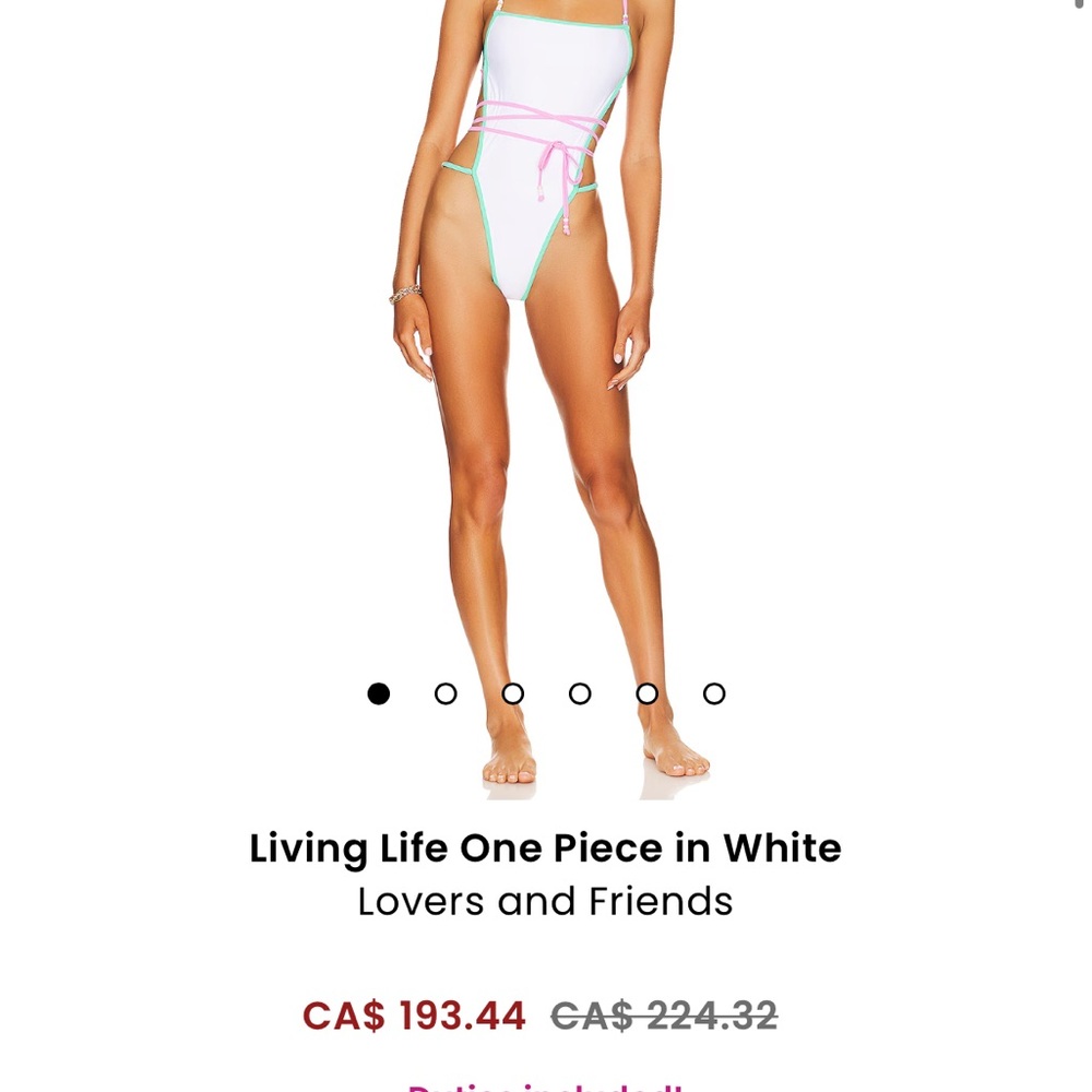 Living Life One Piece in White
Lovers and Friends swim Brand New with tags